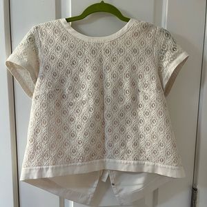 White lace crop top.